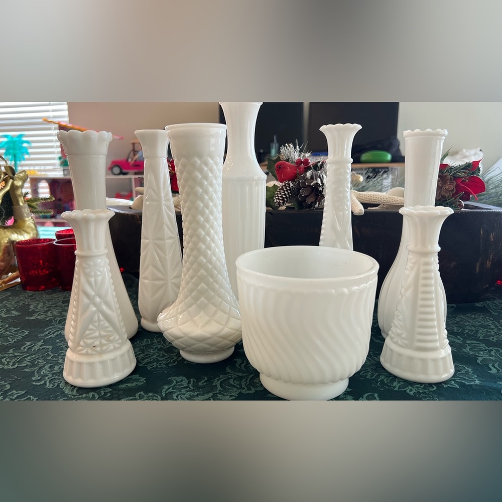 10 piece Milk Glass Collection